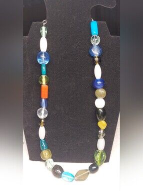 Handmade ONE OF A KIND Multicolor Glass Bead Necklace - Women Jewelry 3 in Exten